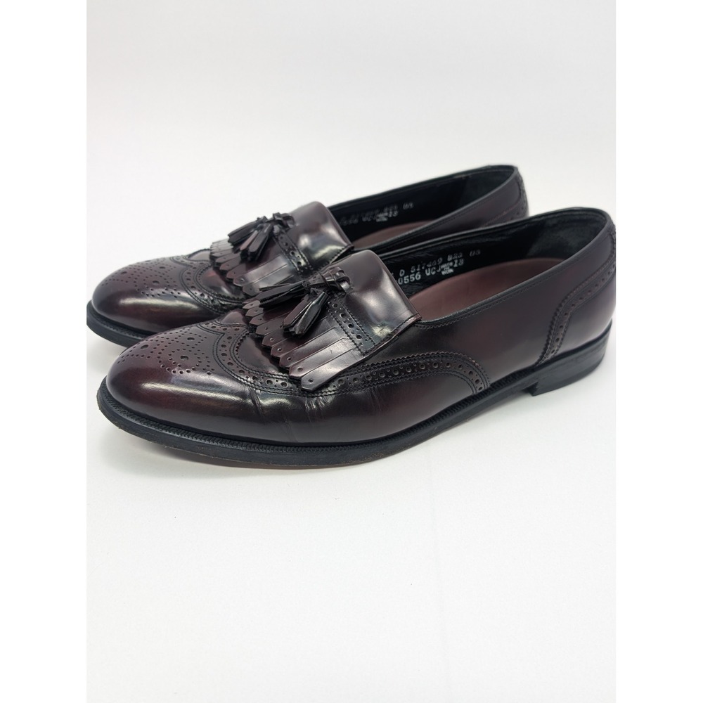 Florsheim Mens Burgundy Leather Wingtip Tassel Kiltie Loafers 30556 Size 10.5 D